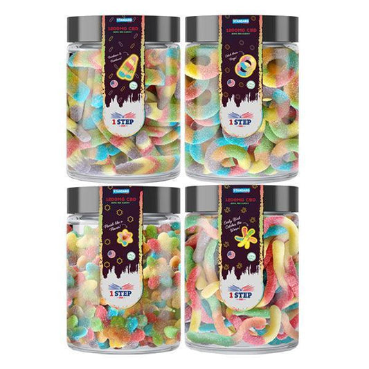 1 Step CBD Standard Neon Gummies 1200mg (400g) (BUY 1 GET 1 FREE) - remedykartelcbd1stop