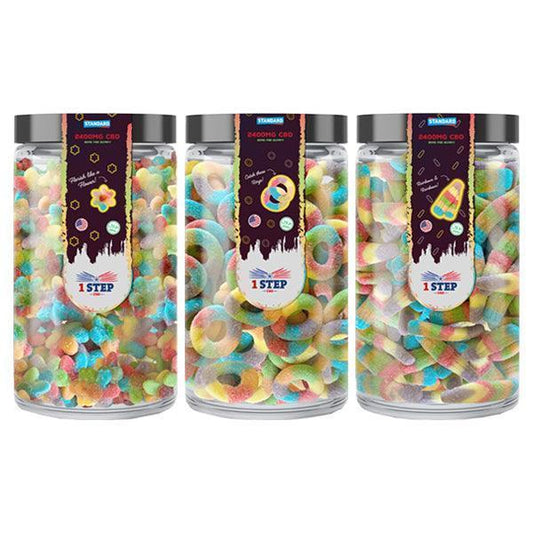 1 Step CBD Standard Neon Gummies 2400mg (800g) (BUY 1 GET 1 FREE) - remedykartelcbd1stop