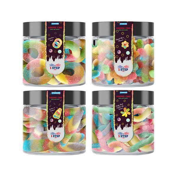 1 Step CBD Standard Neon Gummies 300mg (100g) (BUY 1 GET 1 FREE) - remedykartelcbd1stop