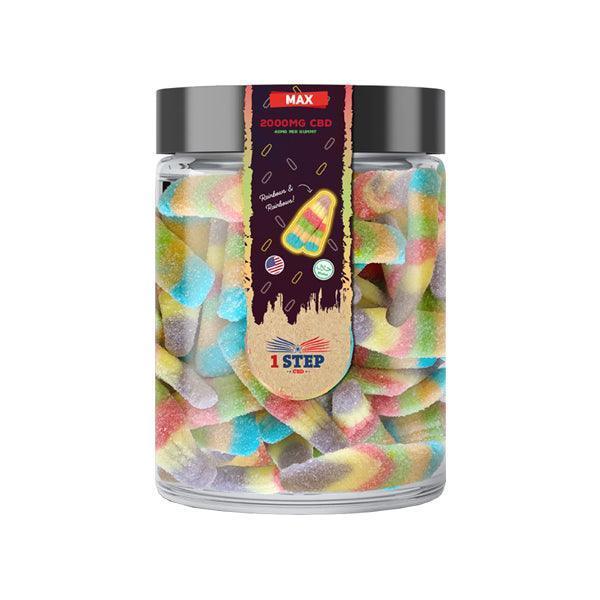 1 Step CBD Max Neon Gummies 2000mg (400g) (BUY 1 GET 1 FREE) - remedykartelcbd1stop