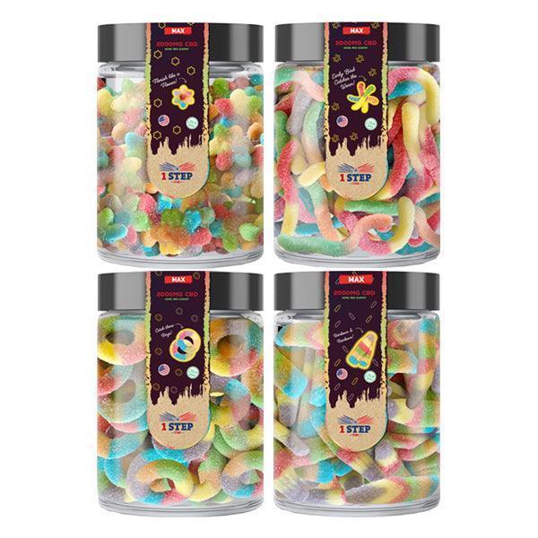 1 Step CBD Max Neon Gummies 2000mg (400g) (BUY 1 GET 1 FREE) - remedykartelcbd1stop