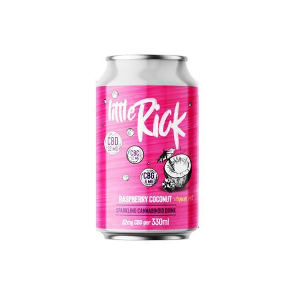 12 x Little Rick 32mg CBD (+CBG) Sparkling 330ml Raspberry Coconut Drink - remedykartelcbd1stop