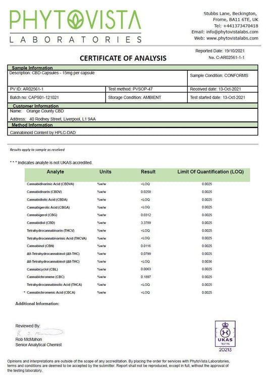 Orange County 450mg Full Spectrum CBD Capsules - 30 Caps - remedykartelcbd1stop