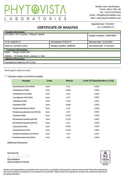 Orange County 900mg Full Spectrum CBD Capsules - 30 Caps - remedykartelcbd1stop