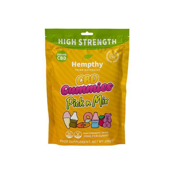 Hempthy 1000mg CBD Pick n Mix Gummies - 50 Pieces - remedykartelcbd1stop