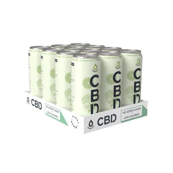 12 x Simplee CBD Elderflower & Lime Lightly Sparkled Drink - 250ml - remedykartelcbd1stop