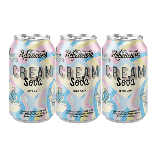 12 x Rebelicious Cream Soda Sparkling Soft Drink - 330ml - remedykartelcbd1stop