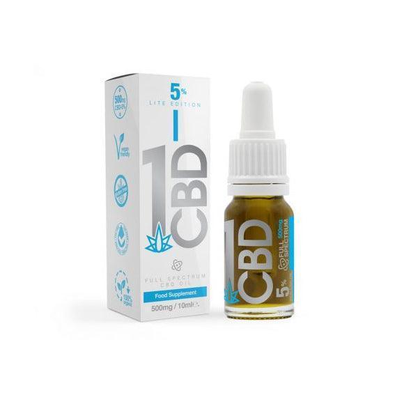 1CBD 5% Pure Hemp 500mg CBD Oil Lite Edition 10ml - remedykartelcbd1stop