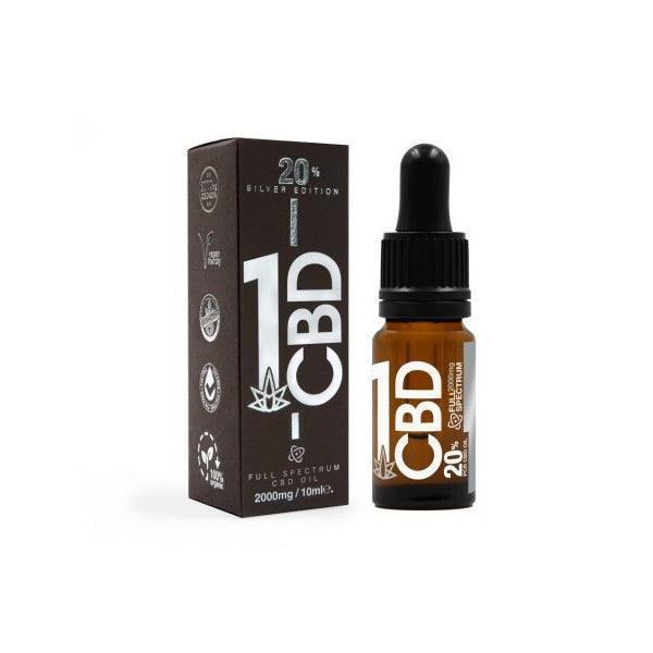 1CBD 20% Pure Hemp 1000mg CBD Oil Sliver Edition 5ml - remedykartelcbd1stop