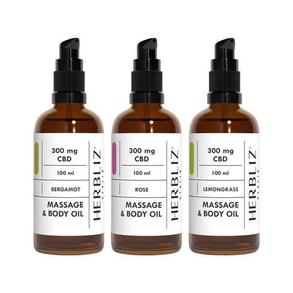 Herbliz 300mg CBD Massage & Body Oil - 100ml - remedykartelcbd1stop
