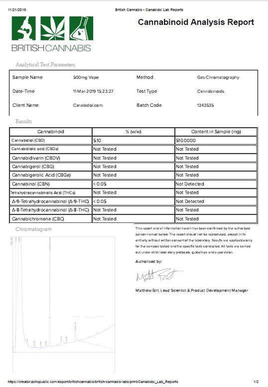 CBD by British Cannabis500mg CBD Vape E-liquid 10ml - remedykartelcbd1stop