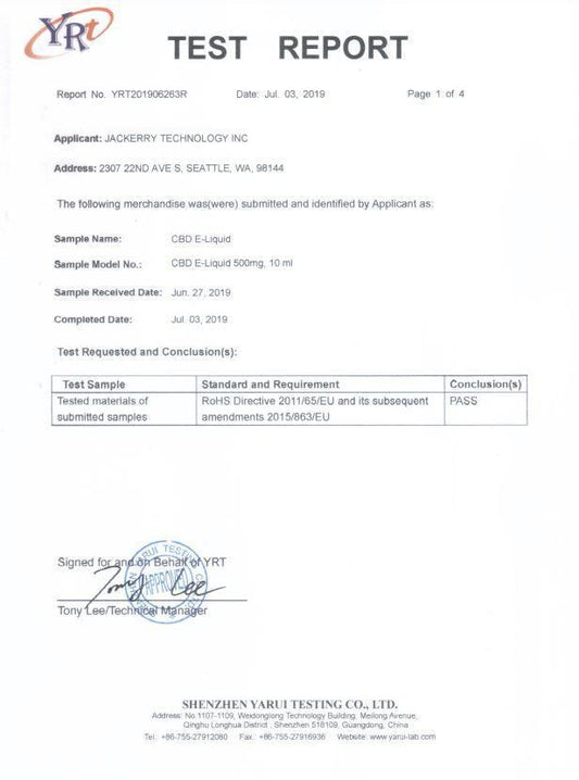 Jackerry CBD by Ciro Health 500mg CBD E-liquid 10ml - remedykartelcbd1stop