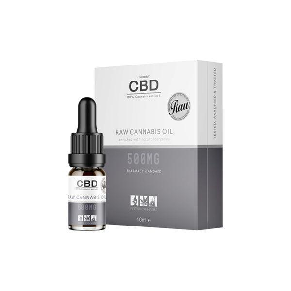 CBD by British Cannabis 500mg CBD Raw Cannabis Oil Drops 10ml - remedykartelcbd1stop