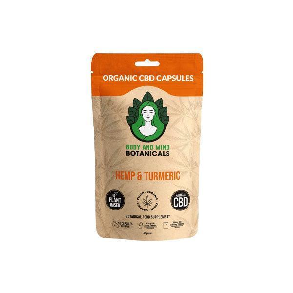 Body and Mind Botanicals 405mg CBD Hemp & Turmeric Capsules - 90 Caps - remedykartelcbd1stop