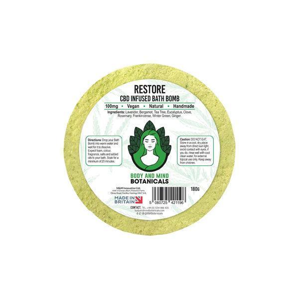 Body and Mind Botanicals 100mg CBD Restore Bath Bomb - 180g - remedykartelcbd1stop