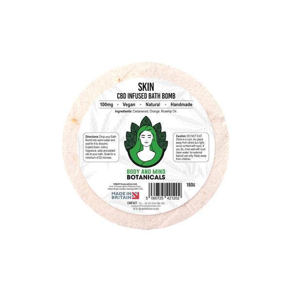 Body and Mind Botanicals 100mg CBD Skin Bath Bomb - 180g - remedykartelcbd1stop