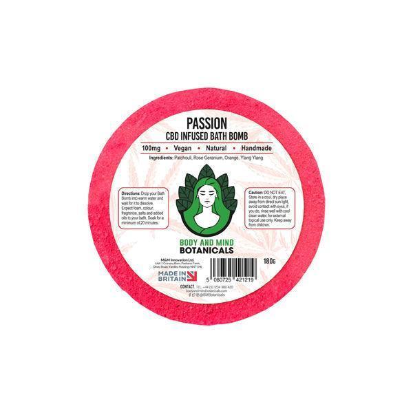 Body and Mind Botanicals 100mg CBD Passion Bath Bomb - 180g - remedykartelcbd1stop