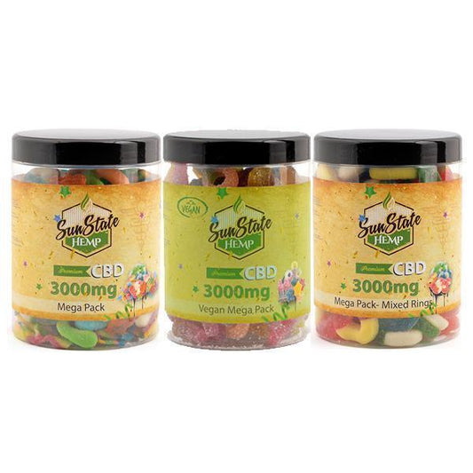 Sun State Hemp 3000mg CBD Mega Pack Gummies - remedykartelcbd1stop