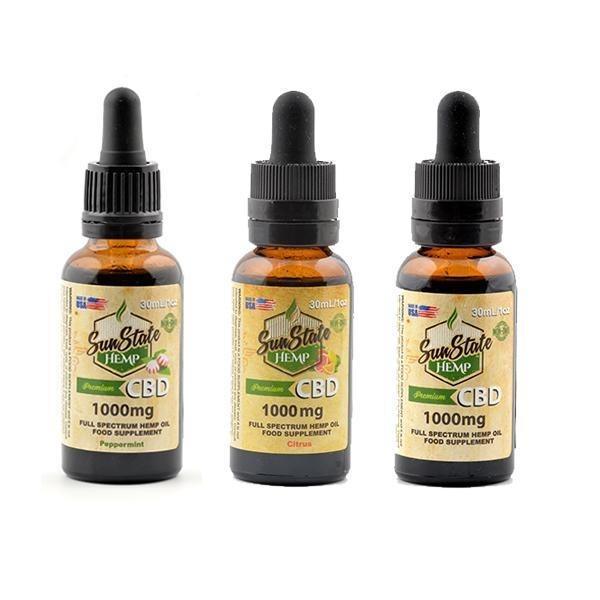 Sun State Hemp 1000mg CBD Full Spectrum Tincture Oil 30ml - remedykartelcbd1stop