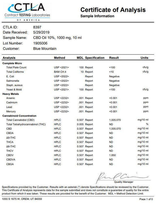 Naturecan 10% 1000mg CBD Broad Spectrum MCT Oil 10ml - remedykartelcbd1stop
