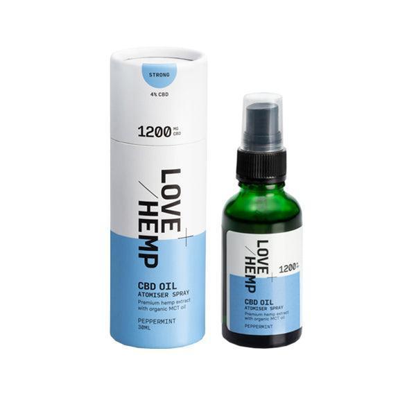 Love Hemp 1200mg Peppermint 4% CBD Oil Spray - 30ml - remedykartelcbd1stop