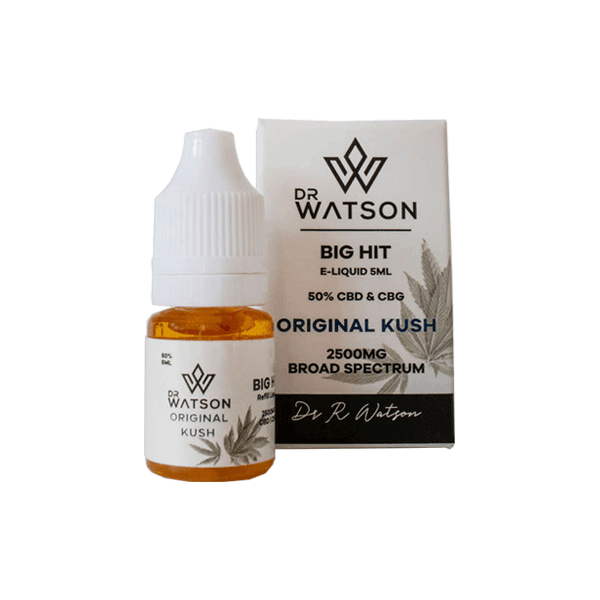 Dr Watson Big Hit 2500mg CBD & CBG E-liquid 5ml - remedykartelcbd1stop