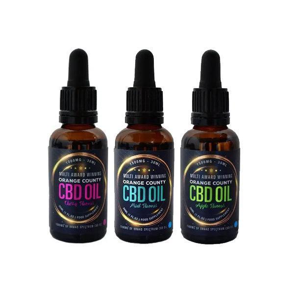 Orange County CBD 1500mg Flavoured Tincture Oil 30ml - remedykartelcbd1stop