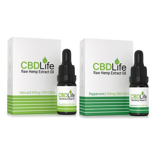 CBDLife 500mg CBD + CBDa Raw Hemp Extract Oil 10ml - remedykartelcbd1stop