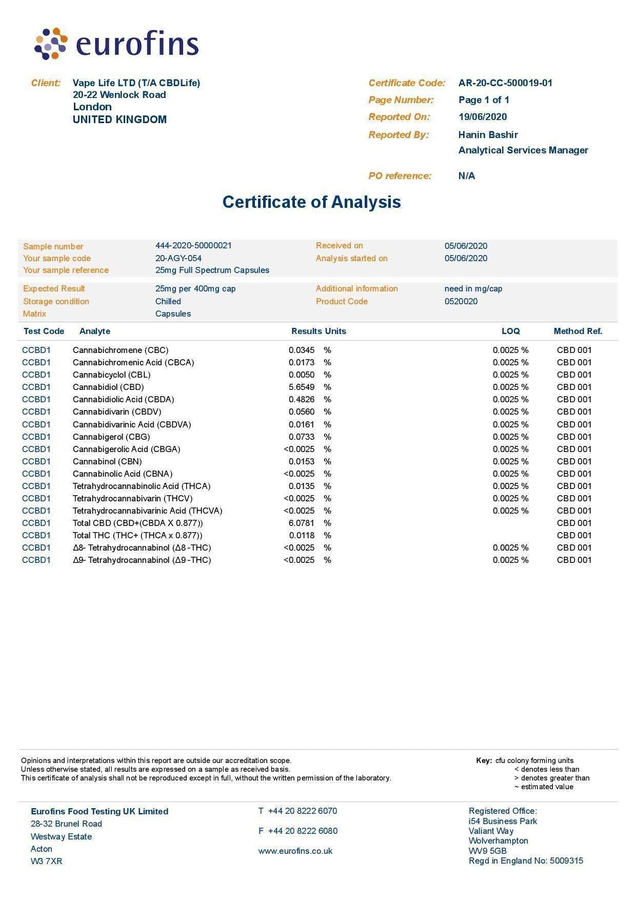 CBDLife 750mg CBD + CBDa Raw Hemp Extract Capsules 30 Caps - remedykartelcbd1stop