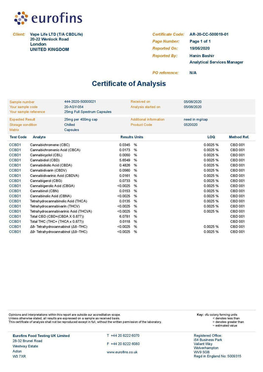CBDLife 750mg CBD + CBDa Raw Hemp Extract Capsules 30 Caps - remedykartelcbd1stop