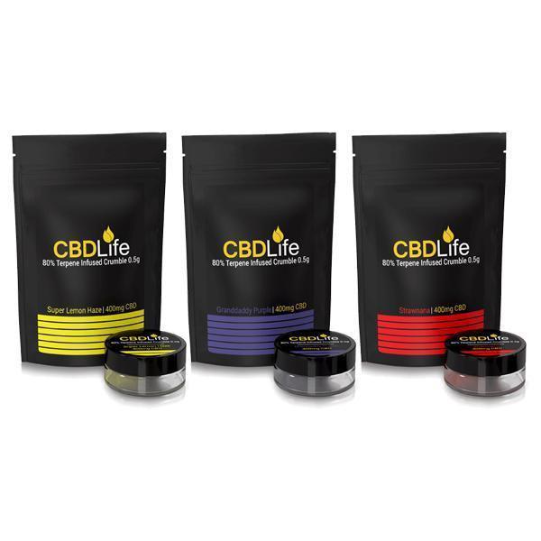 CBDLife 400mg CBD Terpene Infused Broad Spectrum Crumble 0.5g - remedykartelcbd1stop
