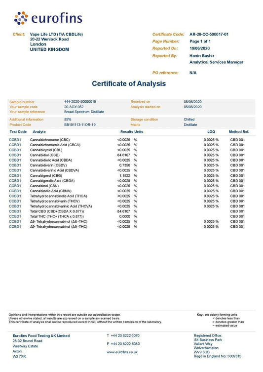 CBDLife 400mg CBD Terpene Infused Broad Spectrum Crumble 0.5g - remedykartelcbd1stop