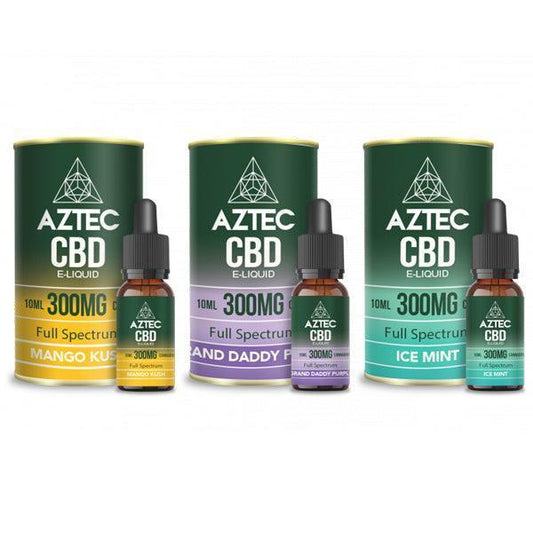 Aztec CBD 300mg CBD Vaping Liquid 10ml (50PG/50VG) - remedykartelcbd1stop