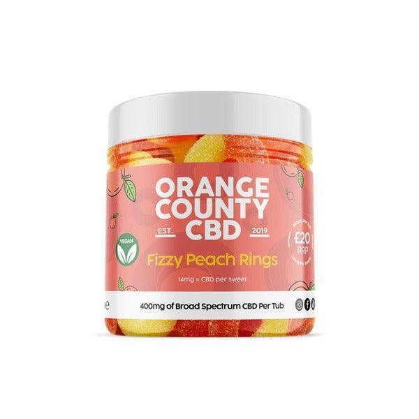 Orange County CBD 400mg CBD Fizzy Peach Rings - Small Tub - remedykartelcbd1stop