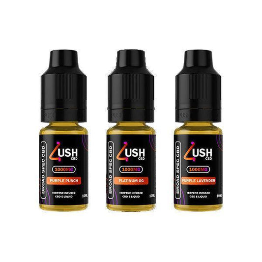 Lush CBD 1000mg Terpene Infused Broad Spectrum CBD E-liquid 10ml (70PG/30VG) - remedykartelcbd1stop