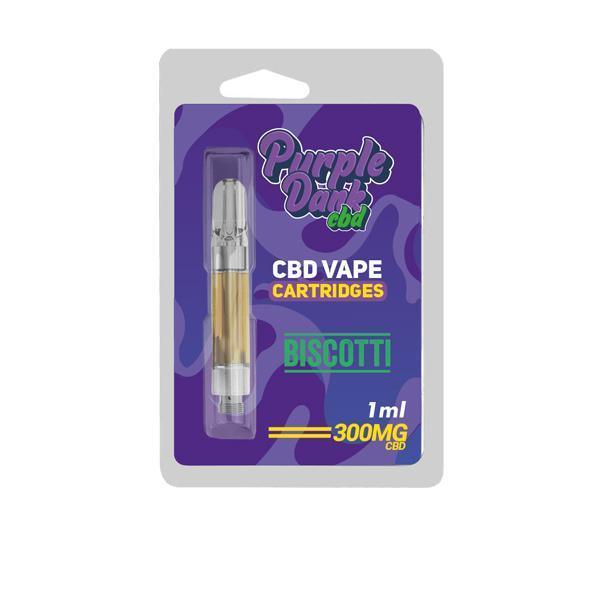 Purple Dabz CBD Vape Cartridges 300 & 600 MG - Biscotti - remedykartelcbd1stop