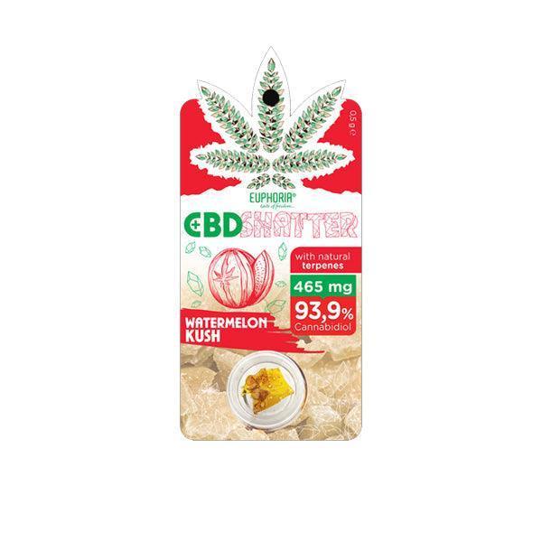 Euphoria 465mg CBD Shatter Watermelon Kush 0.5g - remedykartelcbd1stop
