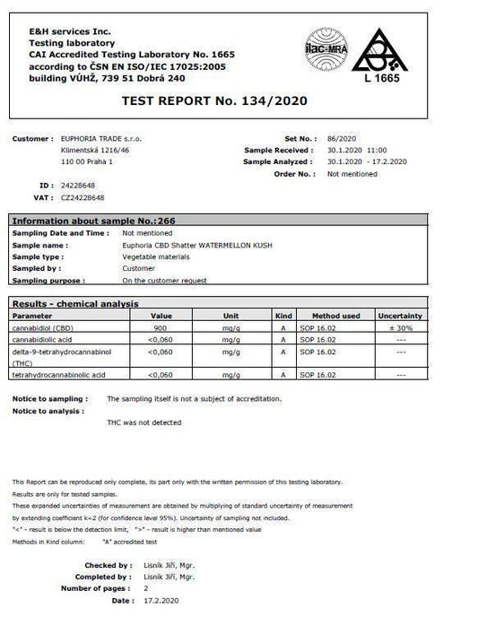 Euphoria 465mg CBD Shatter Watermelon Kush 0.5g - remedykartelcbd1stop