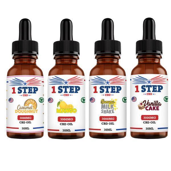 1 Step CBD 3000mg CBD Flavoured Oil 30ml (BUY 1 GET 1 FREE) - remedykartelcbd1stop