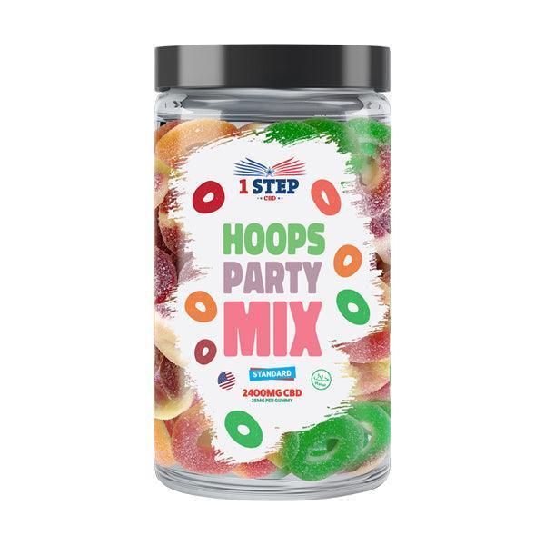 1 Step CBD Standard CBD Hoops Party Mix Gummies 2400mg (800g) (BUY 1 GET 1 FREE) - remedykartelcbd1stop