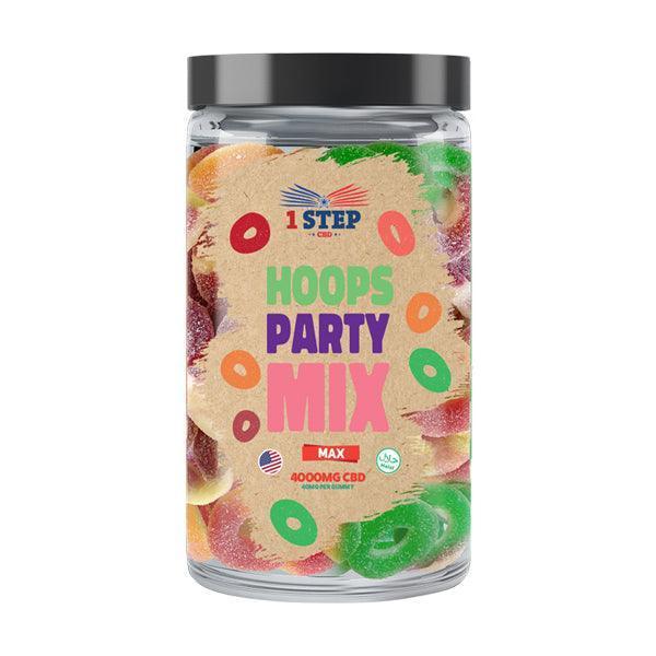 1 Step CBD Max CBD Hoops Party Mix Gummies 4000mg (800g) (BUY 1 GET 1 FREE) - remedykartelcbd1stop