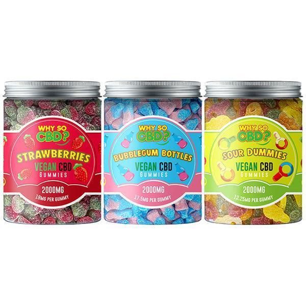 Why So CBD? 2000mg CBD Large Vegan Gummies - 11 Flavours - remedykartelcbd1stop