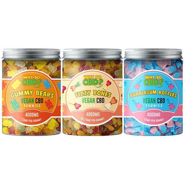 Why So CBD? 4000mg CBD Large Vegan Gummies - 11 Flavours - remedykartelcbd1stop