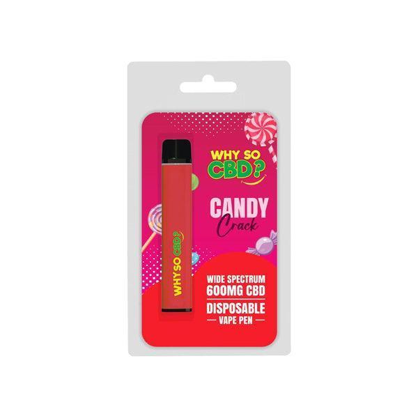Why So CBD? 600mg Wide Spectrum CBD Disposable Vape Pen - 12 Flavours - remedykartelcbd1stop