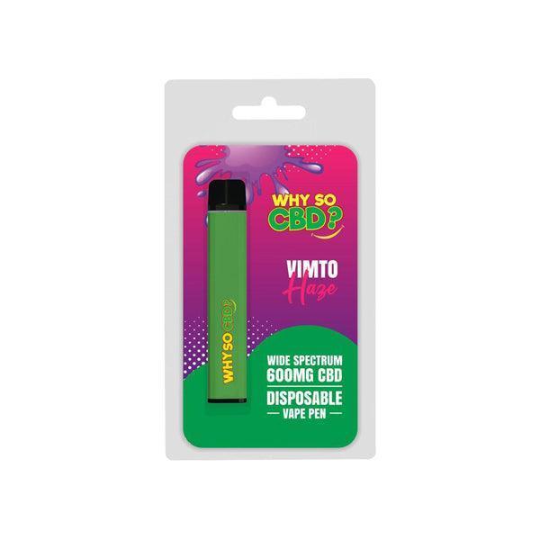 Why So CBD? 600mg Wide Spectrum CBD Disposable Vape Pen - 12 Flavours - remedykartelcbd1stop