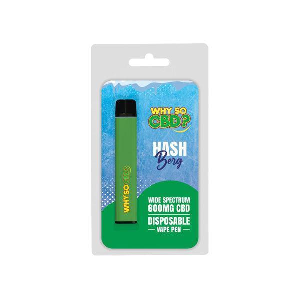 Why So CBD? 600mg Wide Spectrum CBD Disposable Vape Pen - 12 Flavours - remedykartelcbd1stop