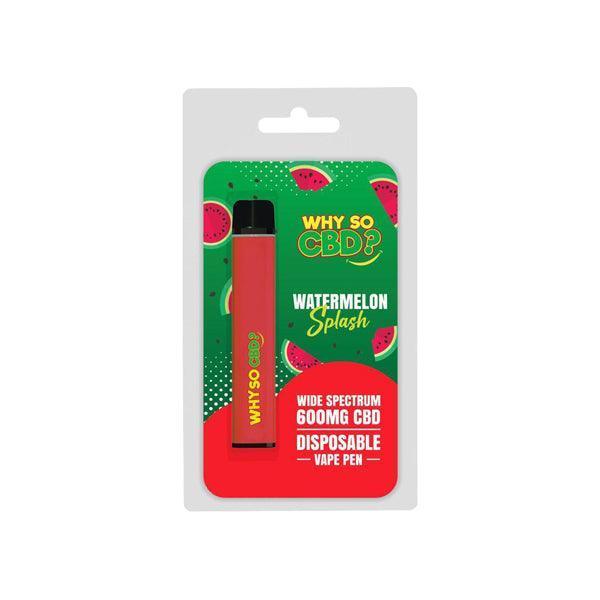 Why So CBD? 600mg Wide Spectrum CBD Disposable Vape Pen - 12 Flavours - remedykartelcbd1stop