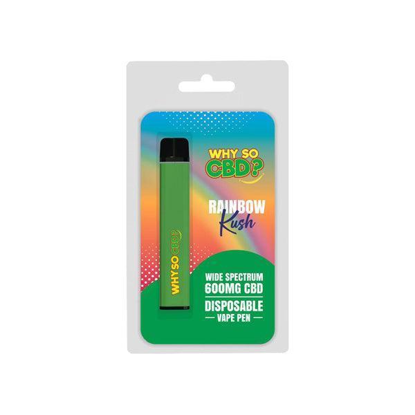 Why So CBD? 600mg Wide Spectrum CBD Disposable Vape Pen - 12 Flavours - remedykartelcbd1stop