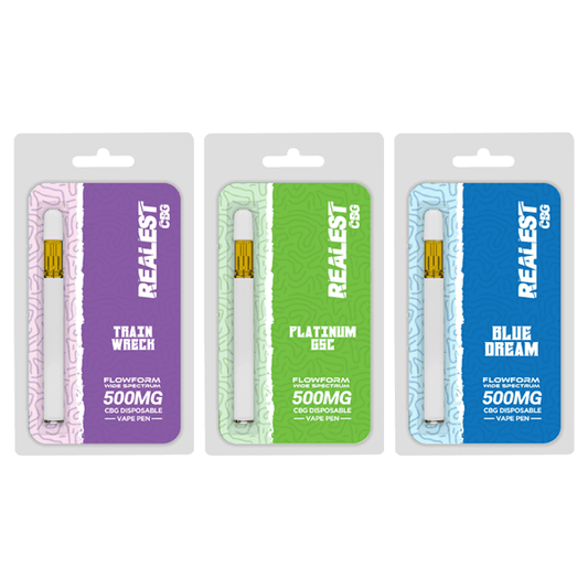 Realest CBG 500mg Flowform Wide Spectrum CBG Disposable Vape Pen 170 Puffs (BUY 1 GET 1 FREE) - remedykartelcbd1stop