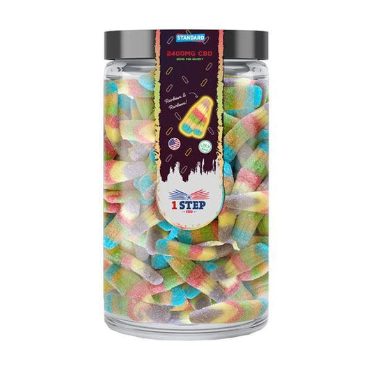 1 Step CBD Standard Neon Gummies 2400mg (800g) (BUY 1 GET 1 FREE) - remedykartelcbd1stop
